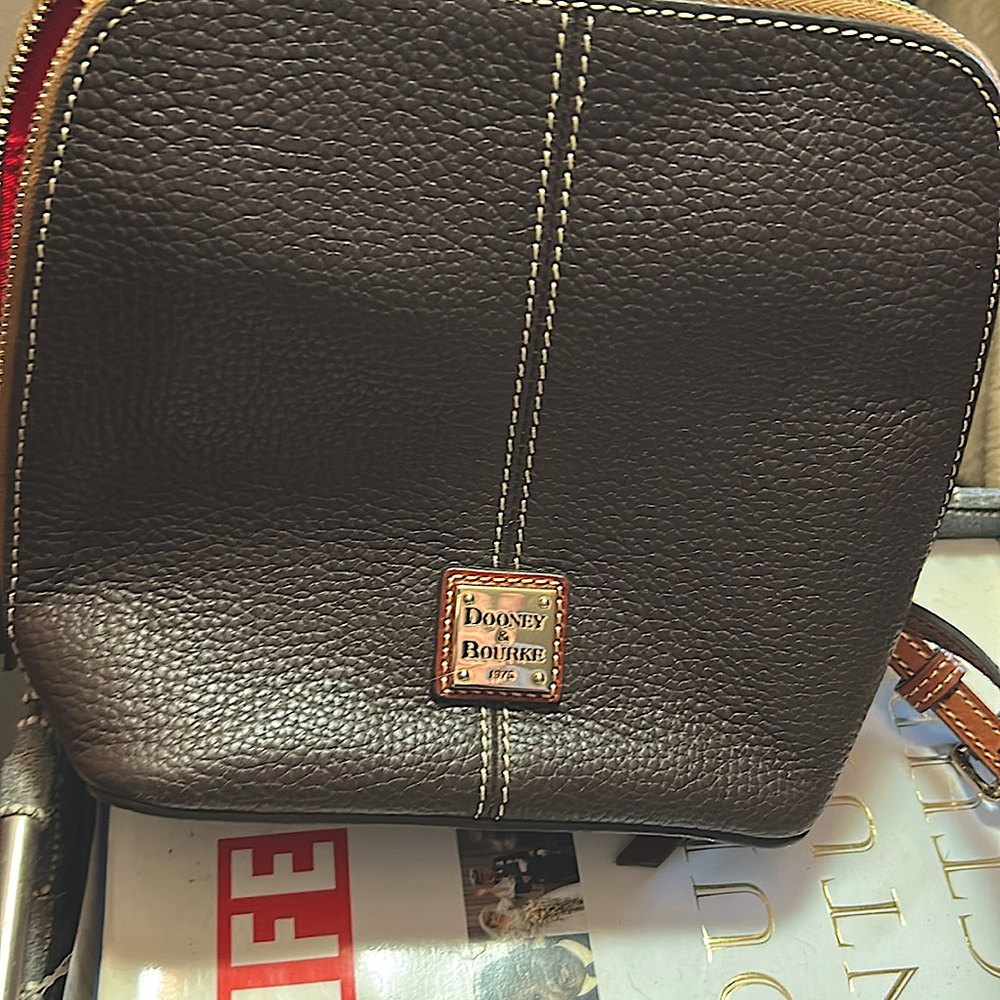 Dooney & Bourke Brown and Red Belt Bag
